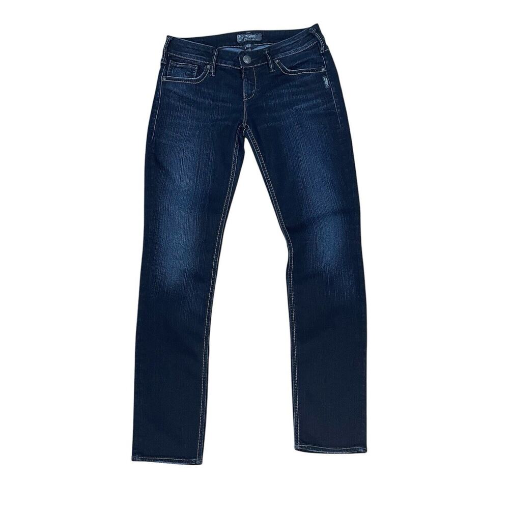 Silver Jeans Co. Aiko Skinny Jeans Women’s 29x31 Low Rise Blue Dark Wash Denim